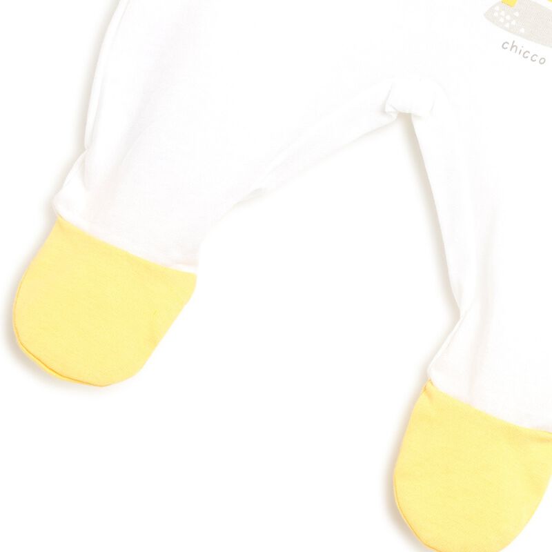 Printed Long-Sleeve Babysuit White image number 3